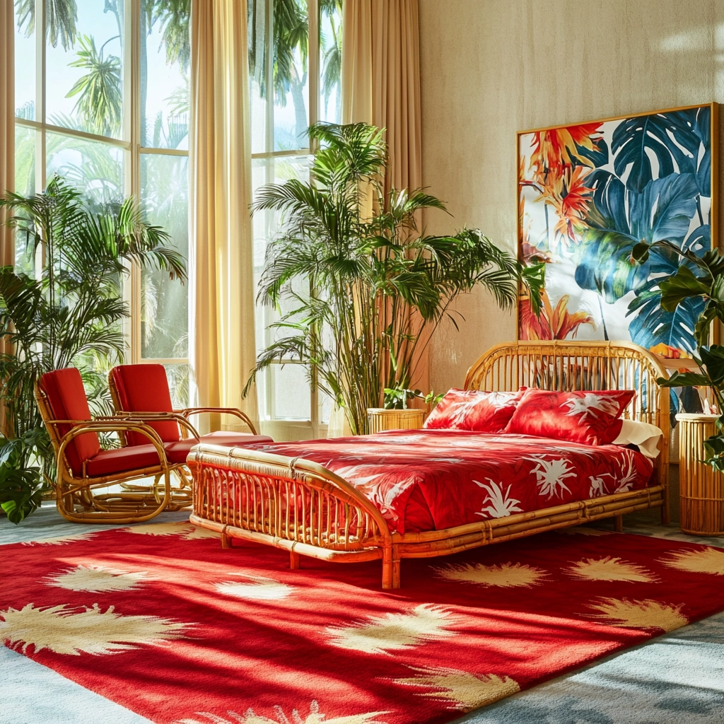 red rug bedroom 46