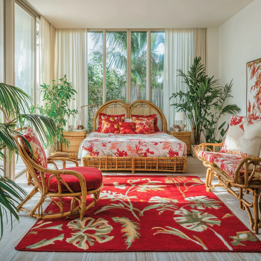 red rug bedroom 48