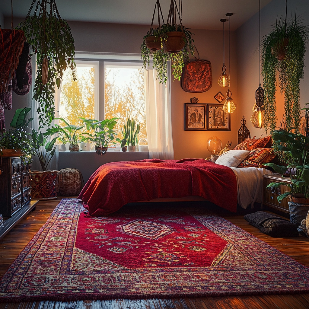 red rug bedroom 5