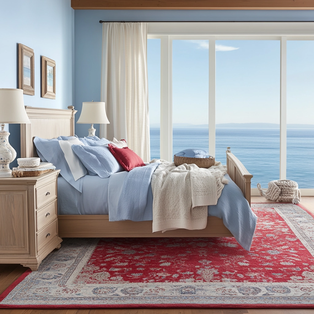 red rug bedroom 55