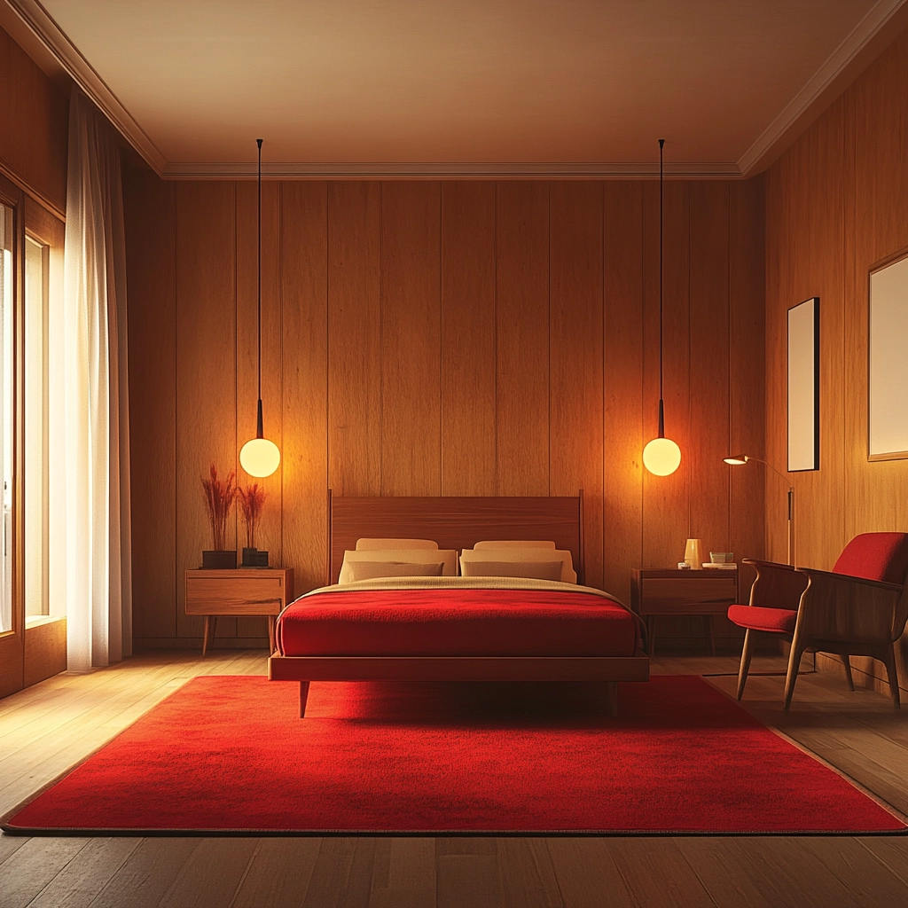 red rug bedroom 61
