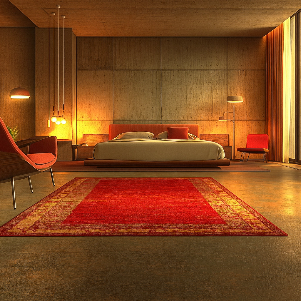 red rug bedroom 62