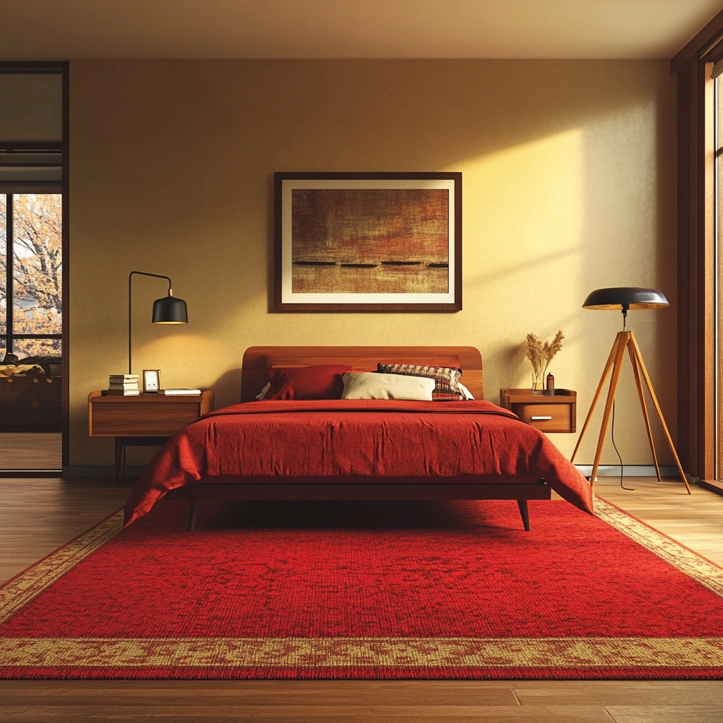 red rug bedroom 63
