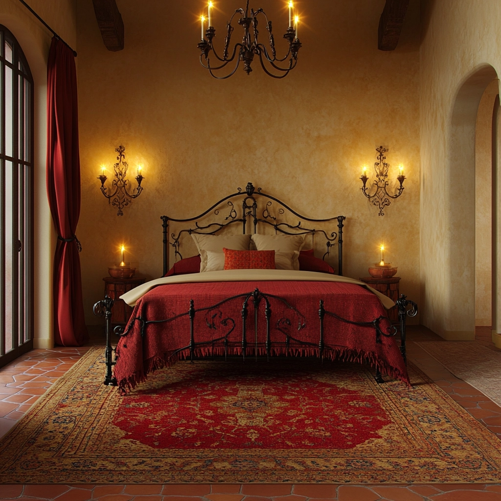 red rug bedroom 69