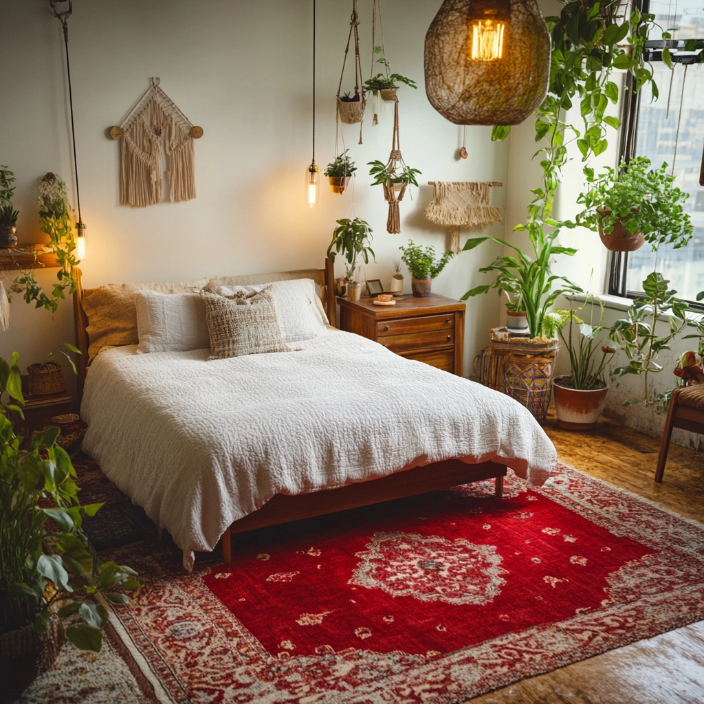 red rug bedroom 7