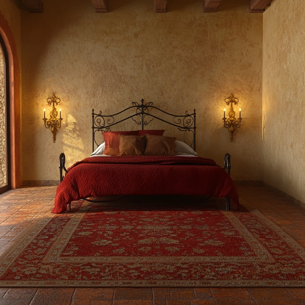 red rug bedroom 71