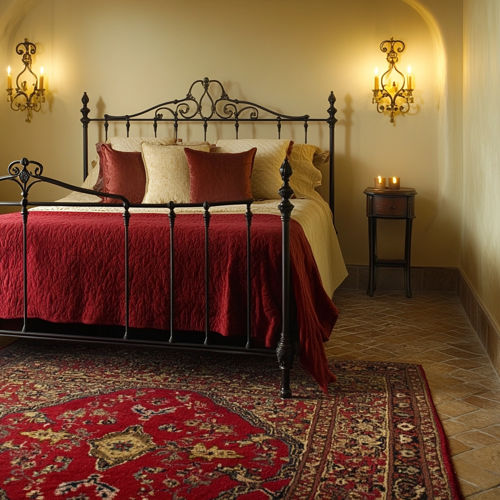 red rug bedroom 72
