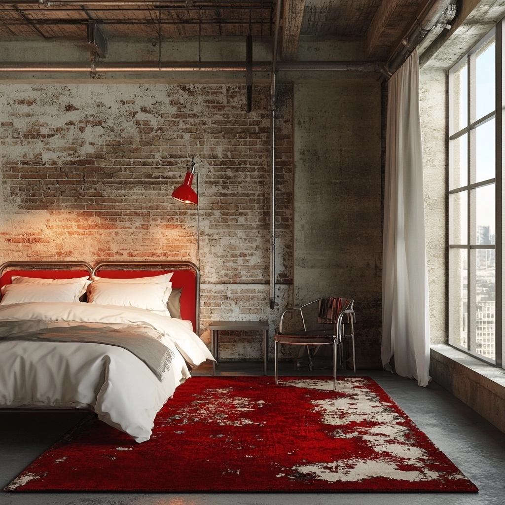 red rug bedroom 76