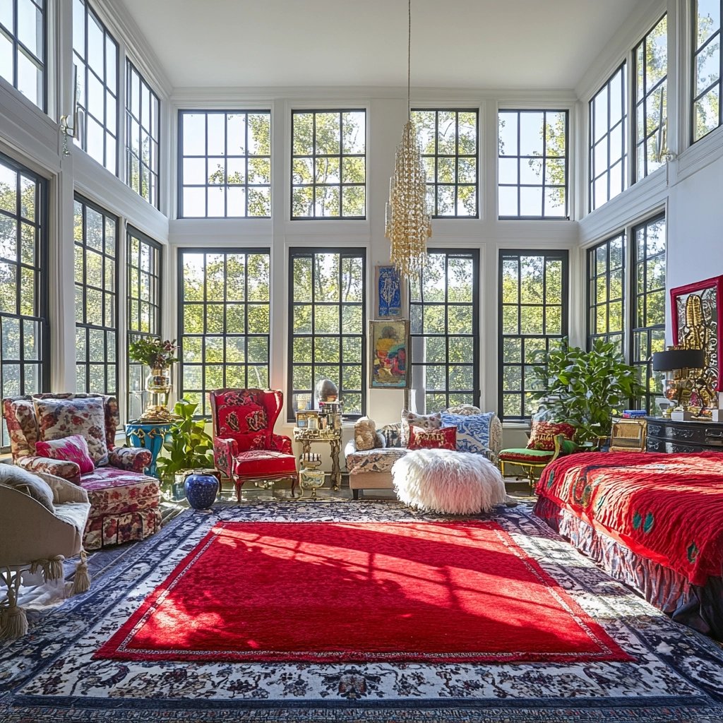 red rug bedroom 77
