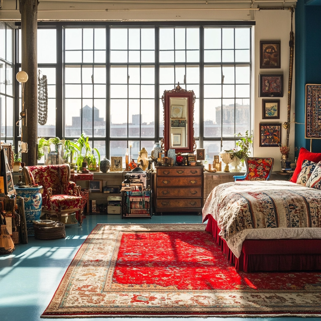 red rug bedroom 79