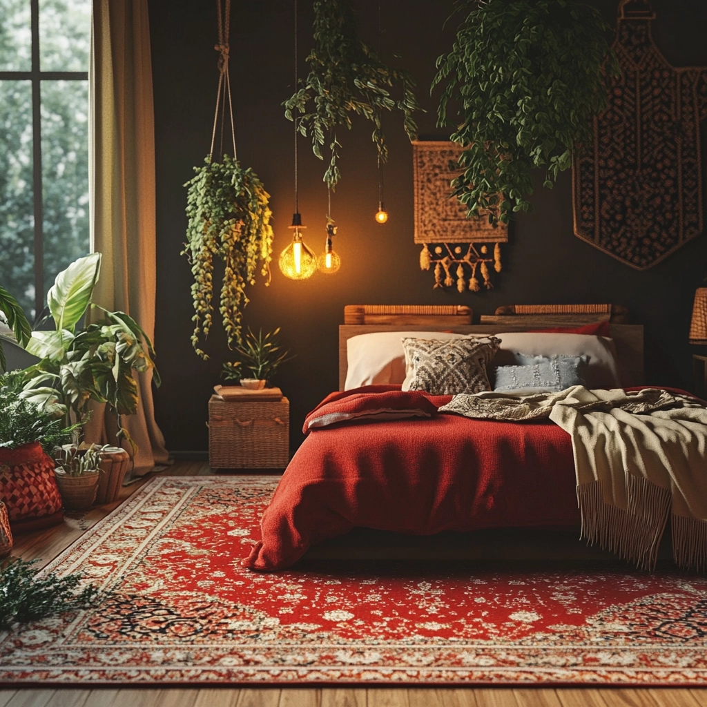 red rug bedroom 8