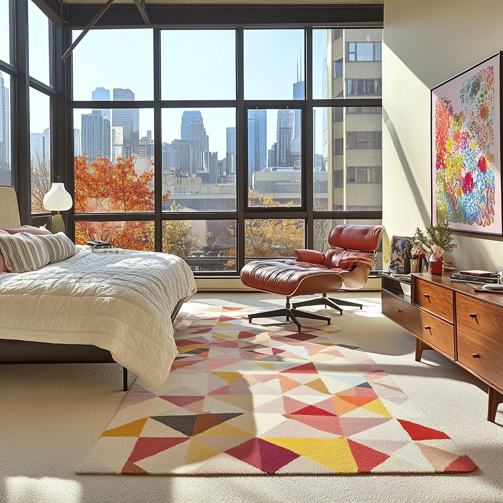 rug in carpeted bedroom 18