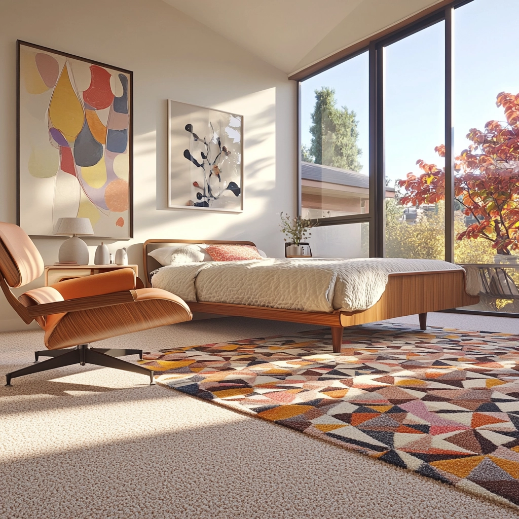 rug in carpeted bedroom 19