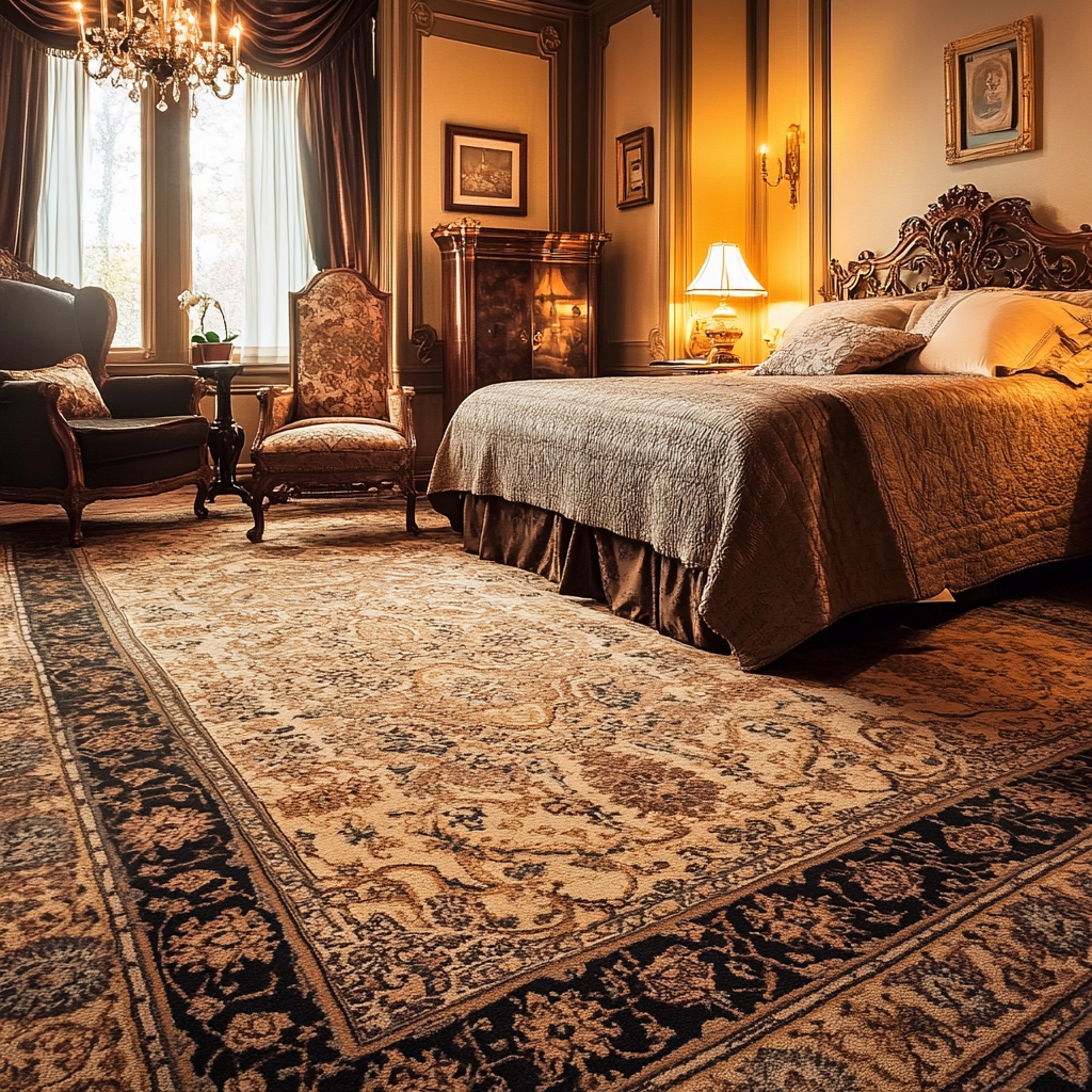 rug in carpeted bedroom 21