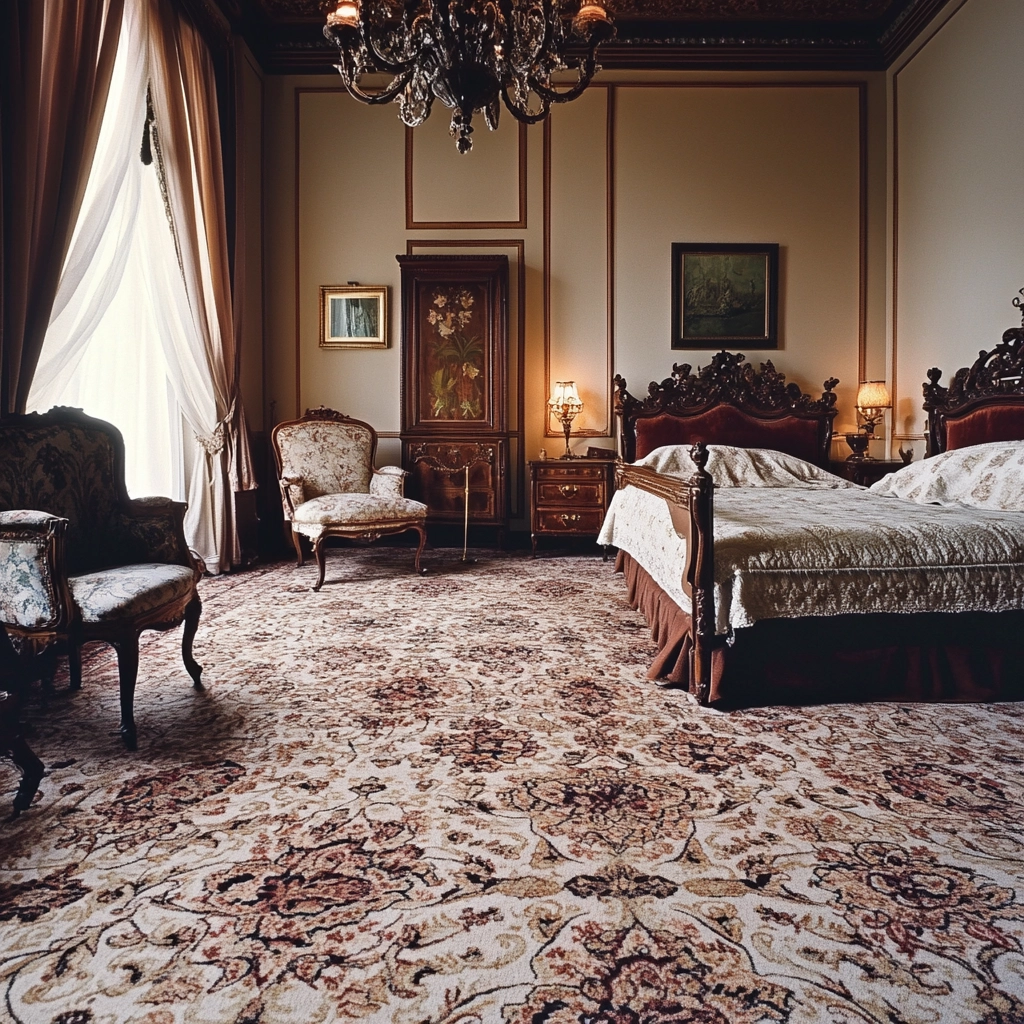 rug in carpeted bedroom 24