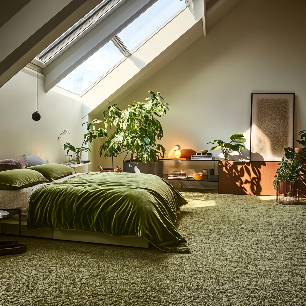 rug in carpeted bedroom 26