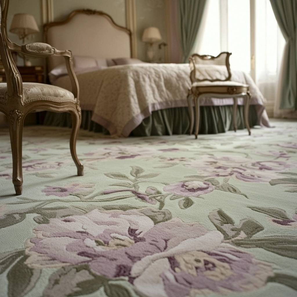 rug in carpeted bedroom 34
