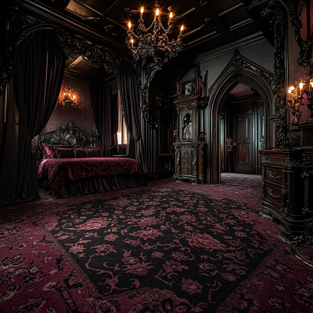 rug in carpeted bedroom 42