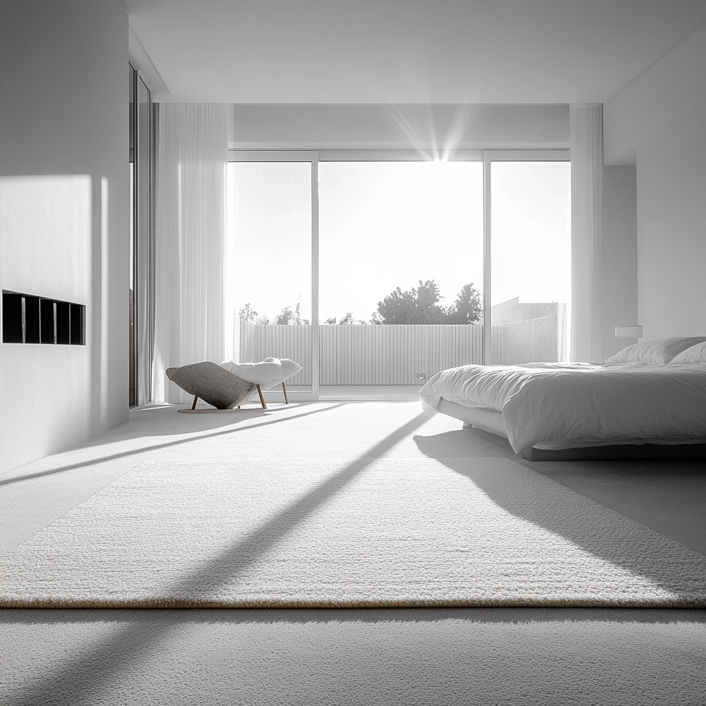 rug in carpeted bedroom 51