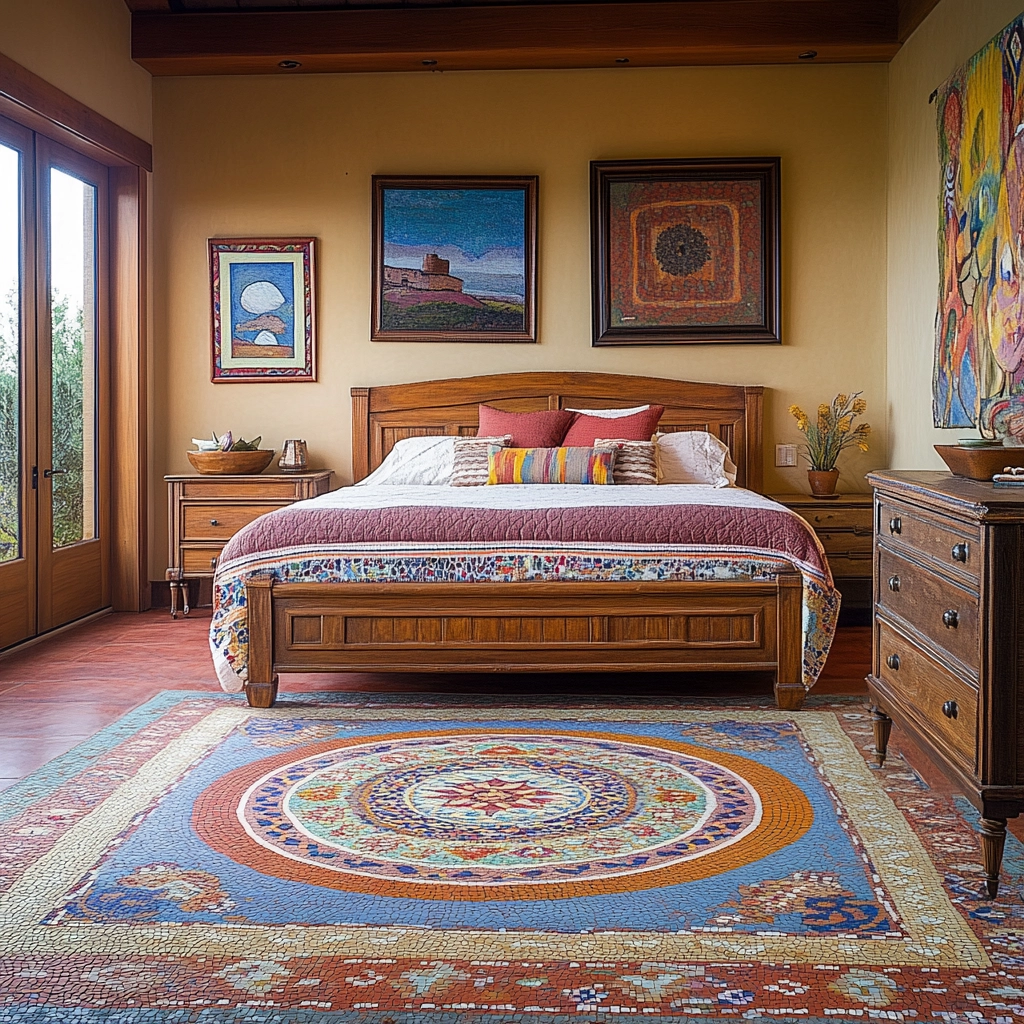 rug in carpeted bedroom 55