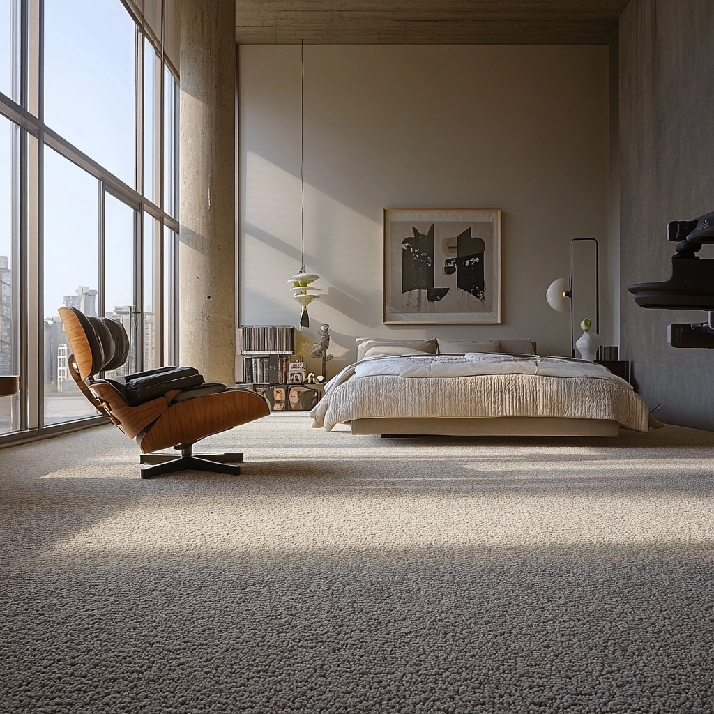 rug in carpeted bedroom 57