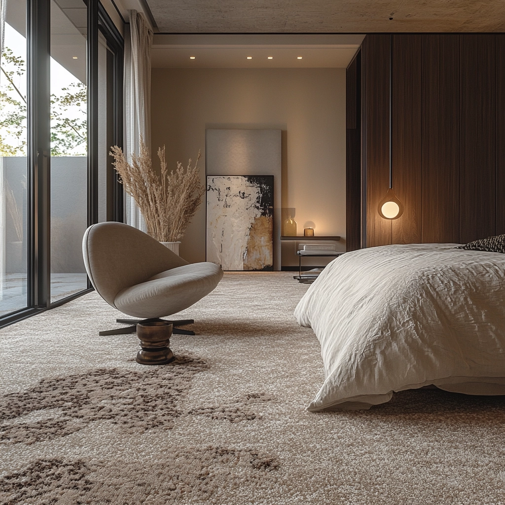 rug in carpeted bedroom 58