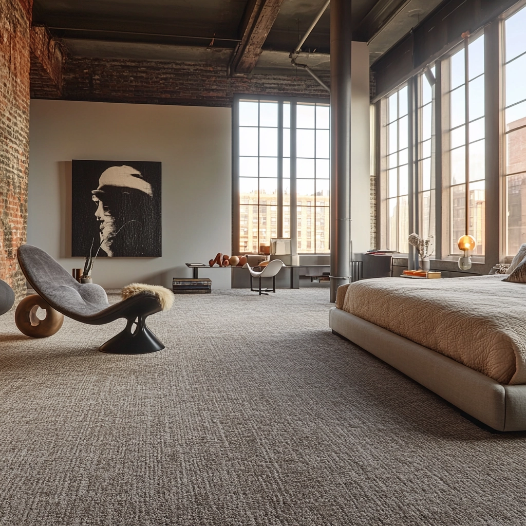 rug in carpeted bedroom 59