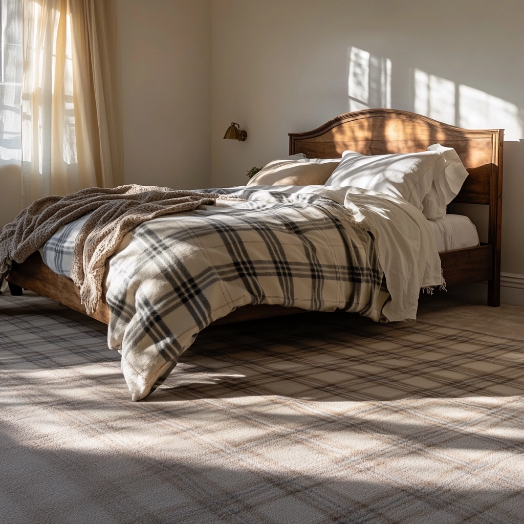 rug in carpeted bedroom 66