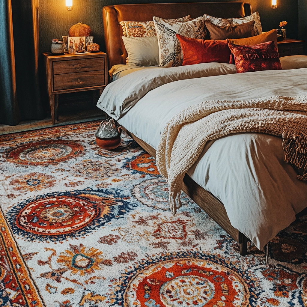 rug in carpeted bedroom 7