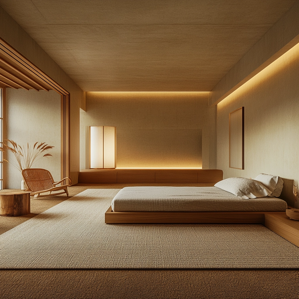 rug in carpeted bedroom 74