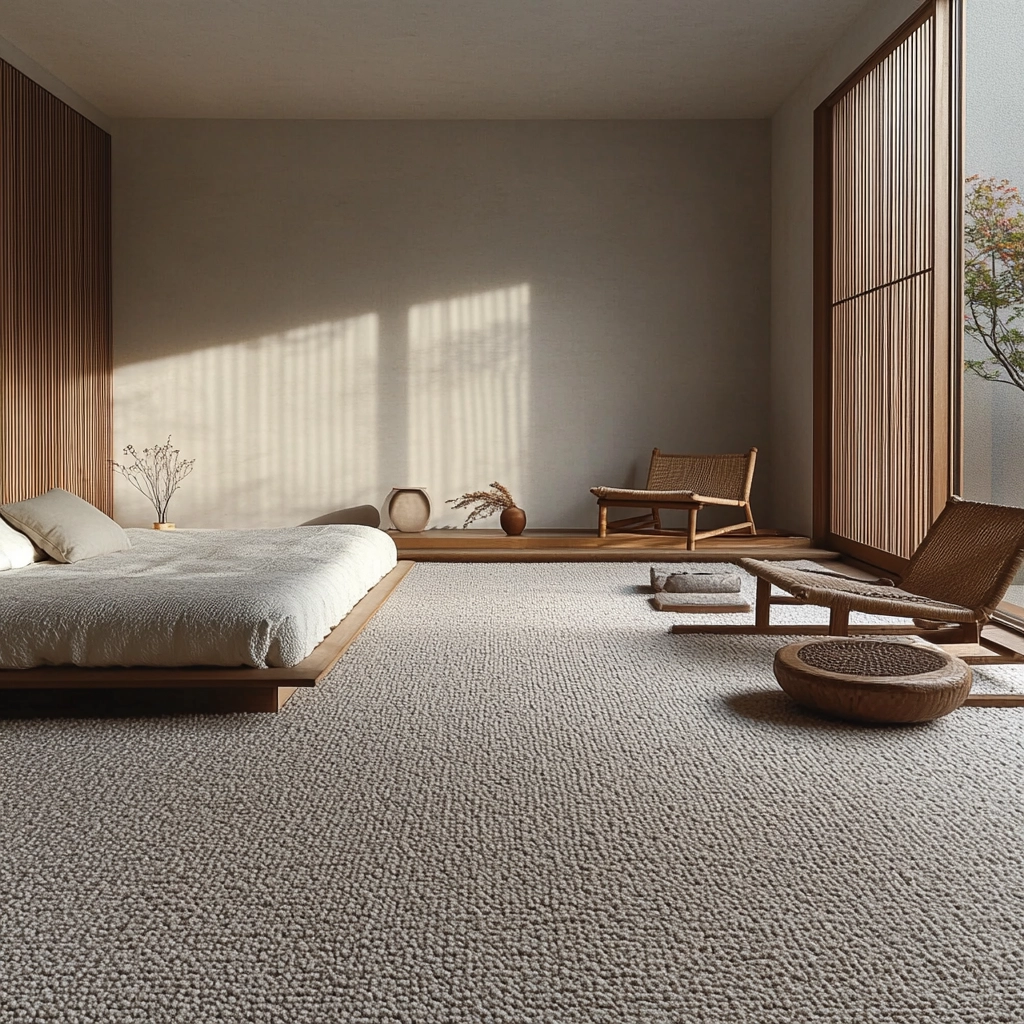 rug in carpeted bedroom 76