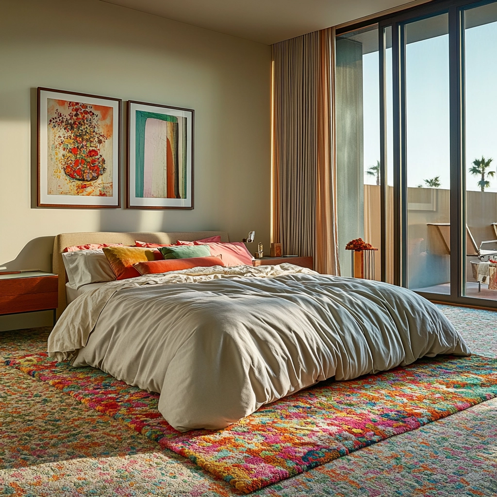 rug on carpet bedroom 10