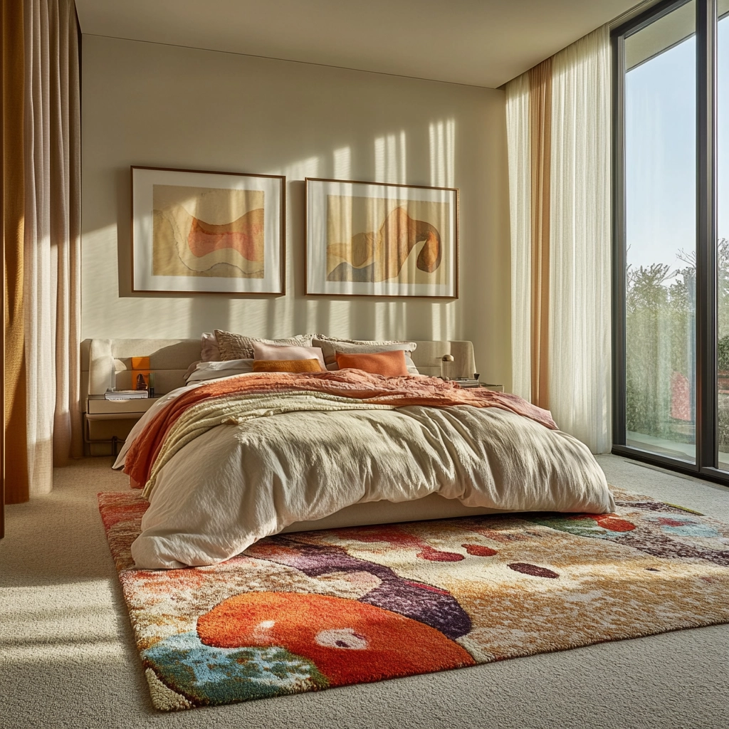 rug on carpet bedroom 12