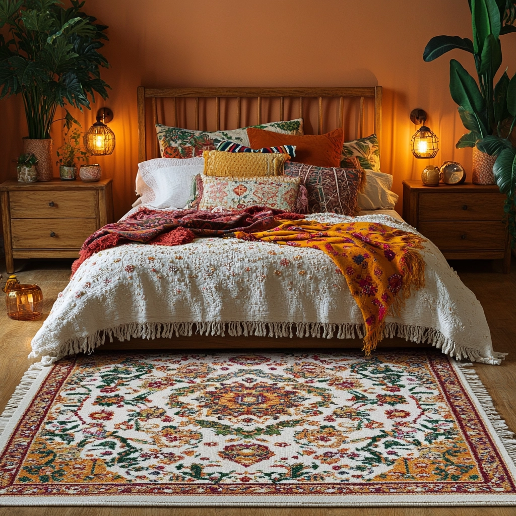 rug on carpet bedroom 6