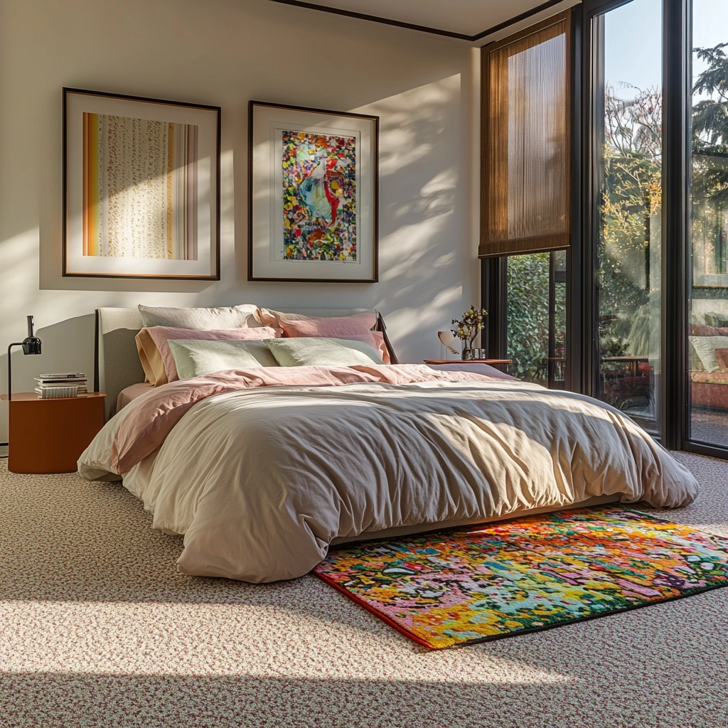 rug on carpet bedroom 9