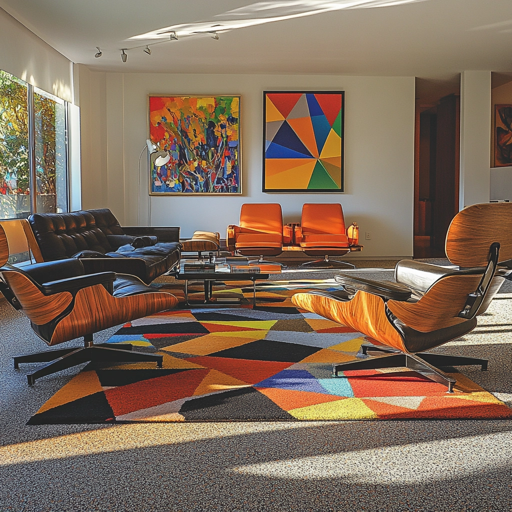 rug on carpet living room 13
