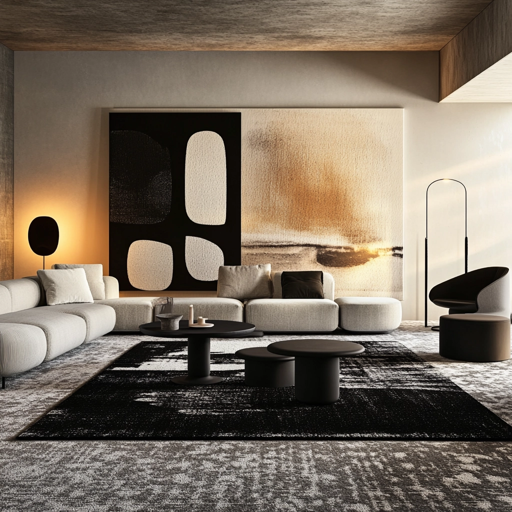 rug on carpet living room 24