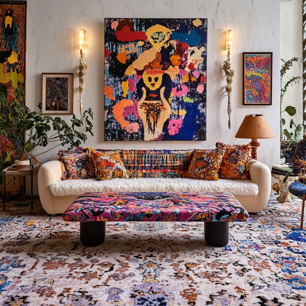 rug on carpet living room 48