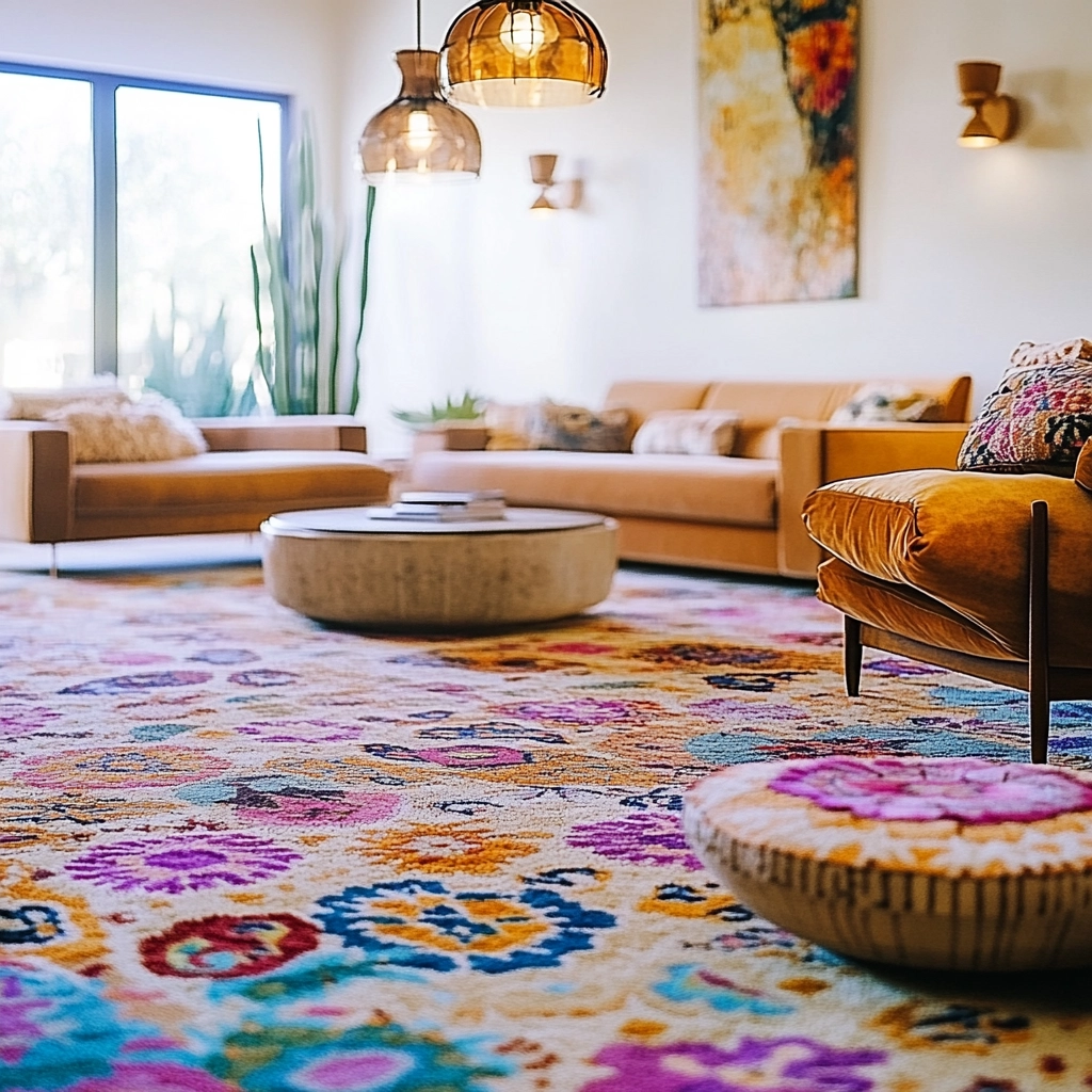 rug on carpet living room 6