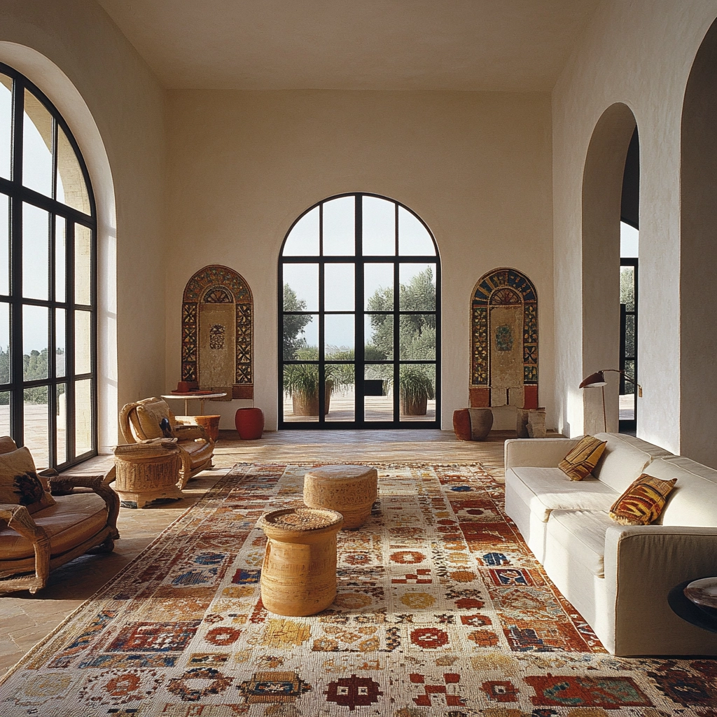 rug on carpet living room 61