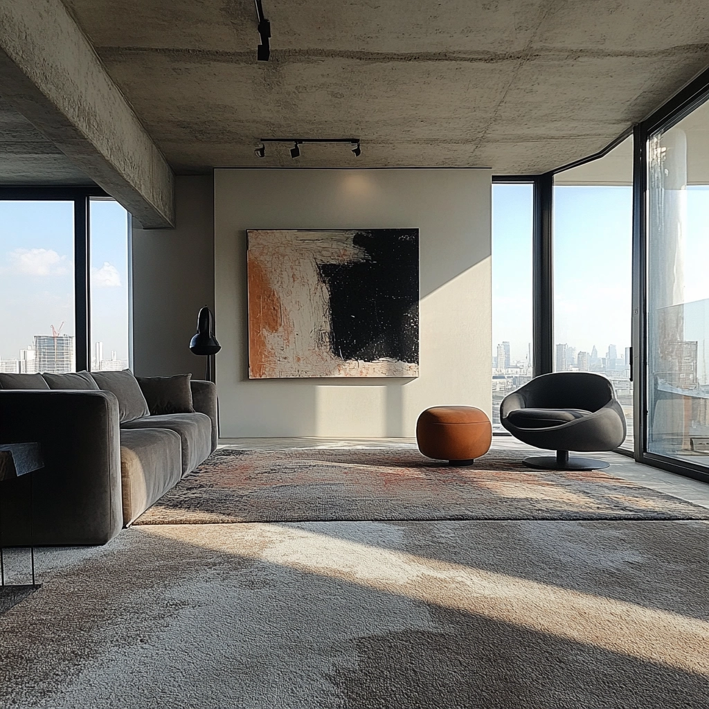 rug on carpet living room 74