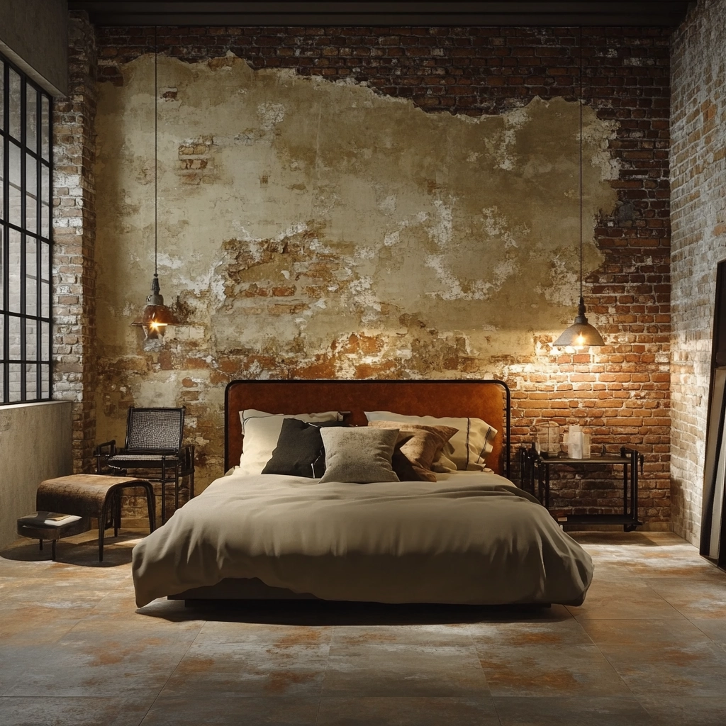 rust and beige bedroom 18