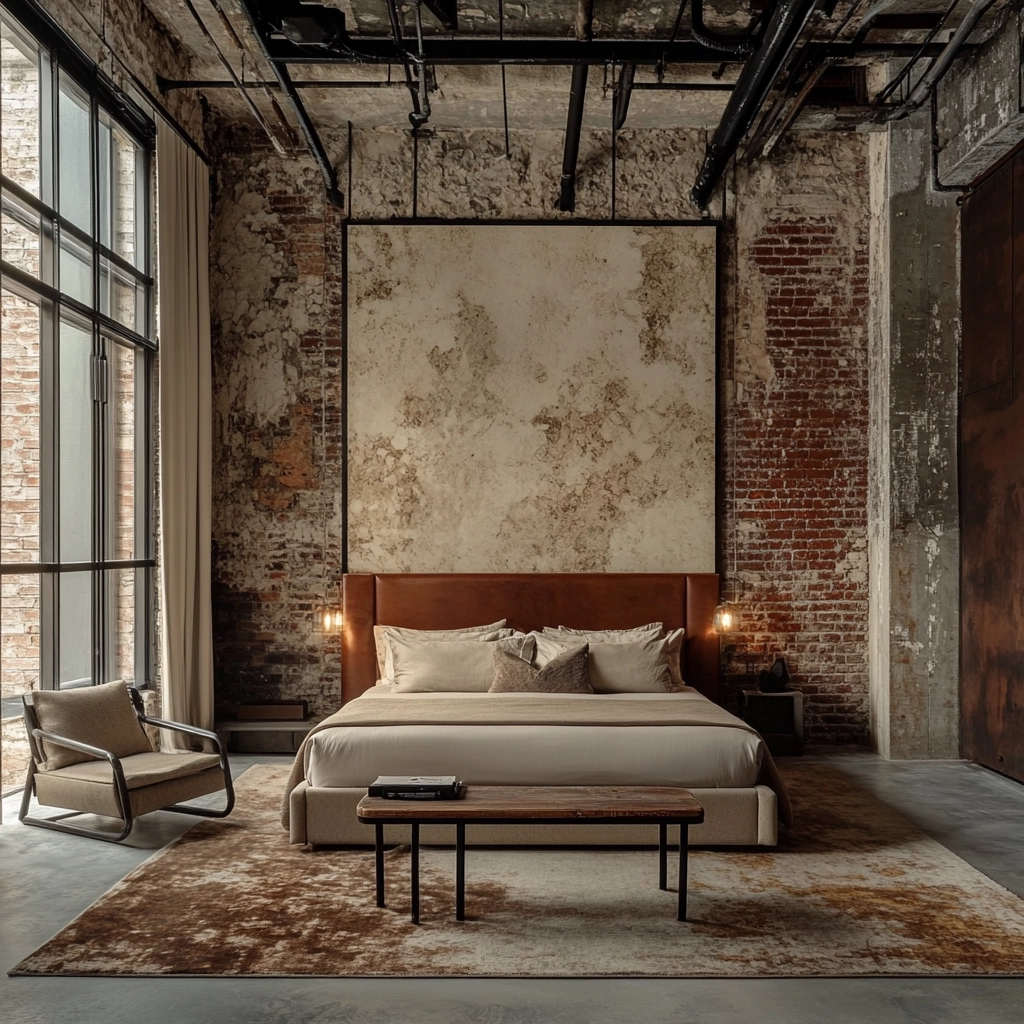 rust and beige bedroom 19