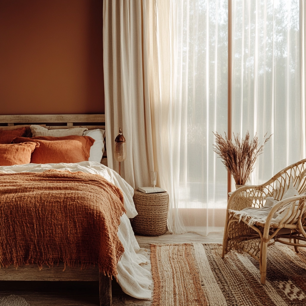 rust and beige bedroom 2
