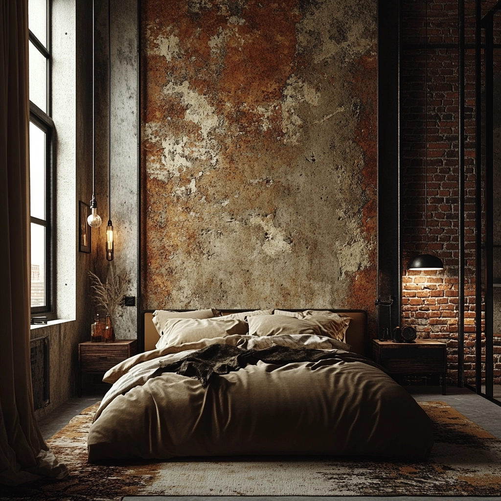 rust and beige bedroom 20