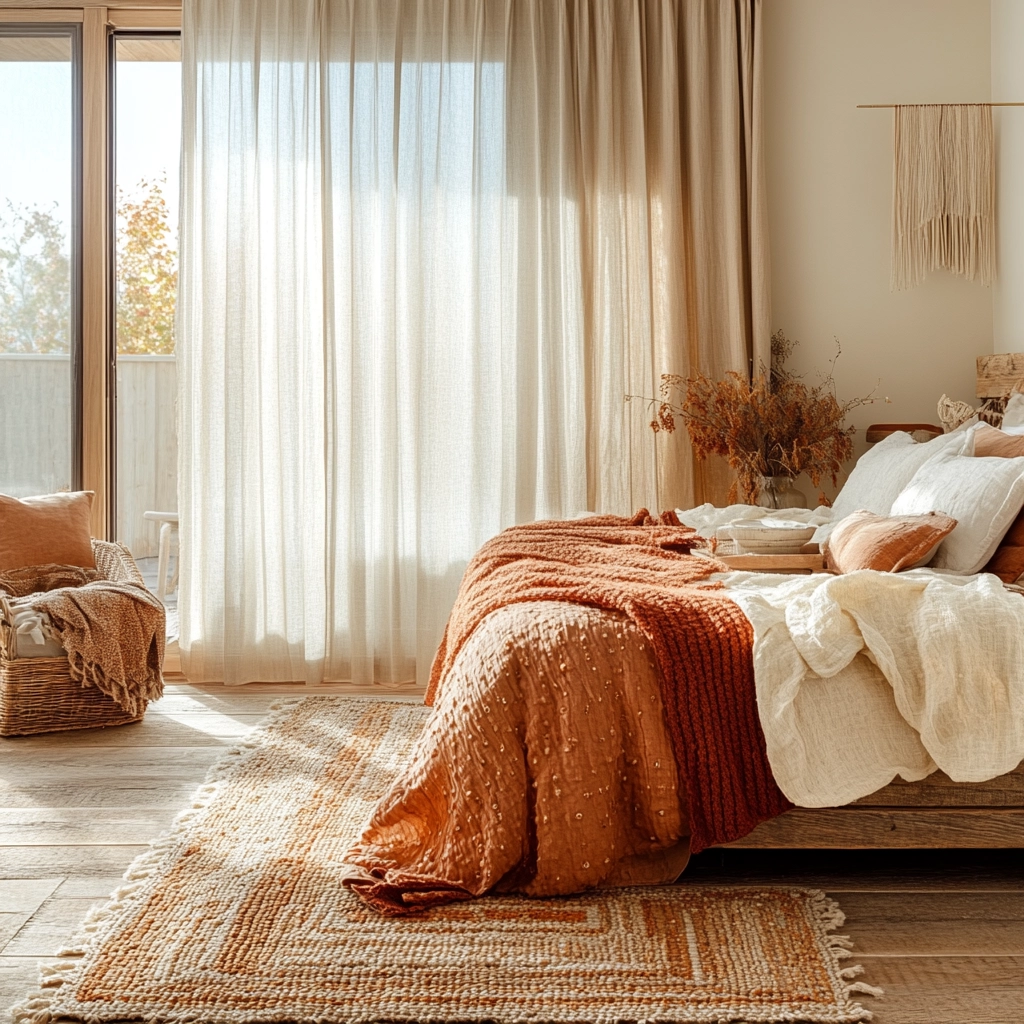 rust and beige bedroom 3