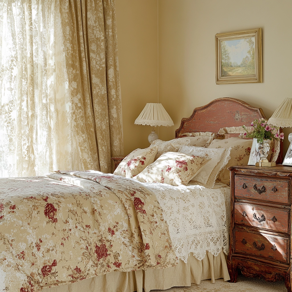rust and beige bedroom 36