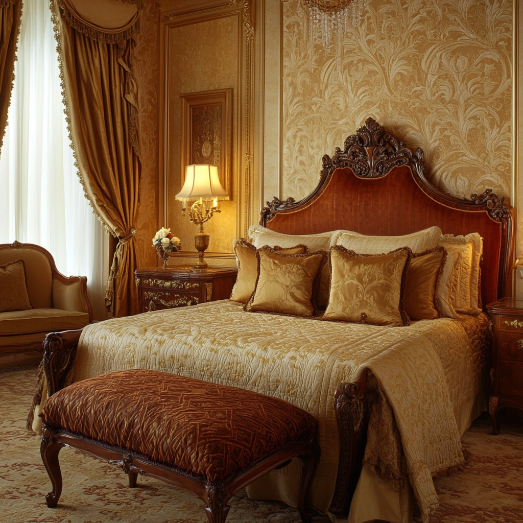 rust and beige bedroom 44