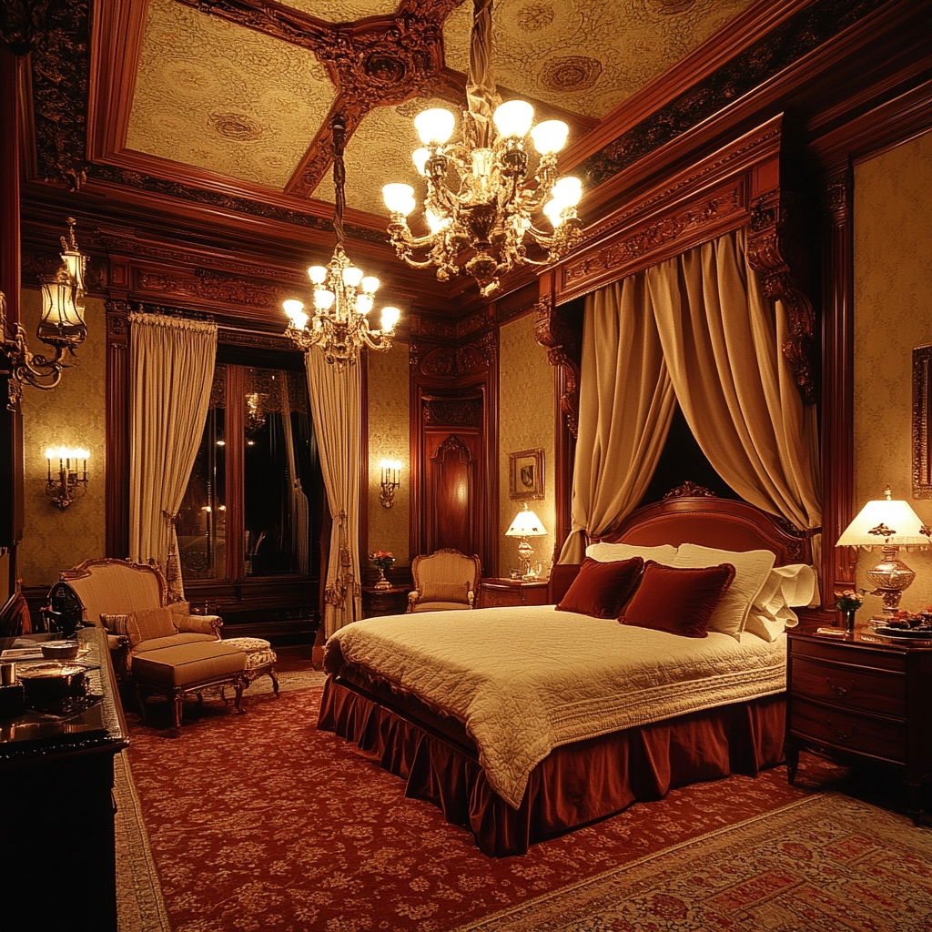 rust and beige bedroom 52