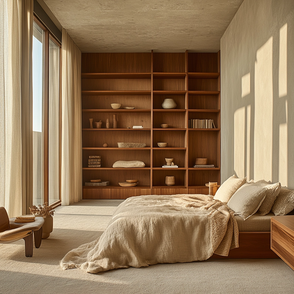 rust and beige bedroom 58